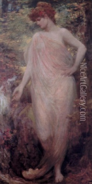 A Nymph Oil Painting - Robert Fowler
