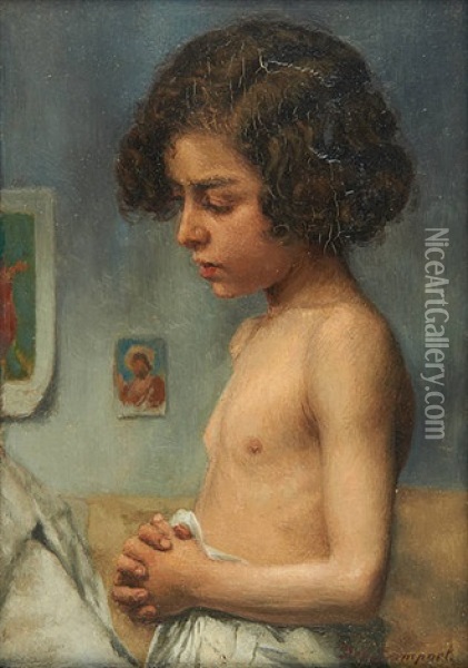 Priere Du Matin Oil Painting - Joseph (Jef) Leempoels