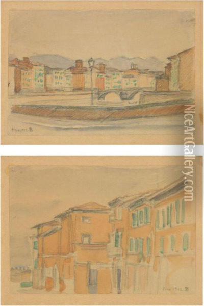 City Sketches From Pisa Oil Painting - Fritz Syberg