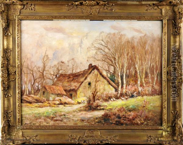 Chaumiere Arboree Oil Painting - Pierre-Joseph-Clestin Franois