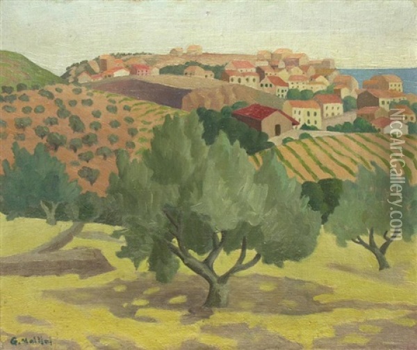 Sudfranzosische Landschaft Banyuls Oil Painting - Gaspard Maillol