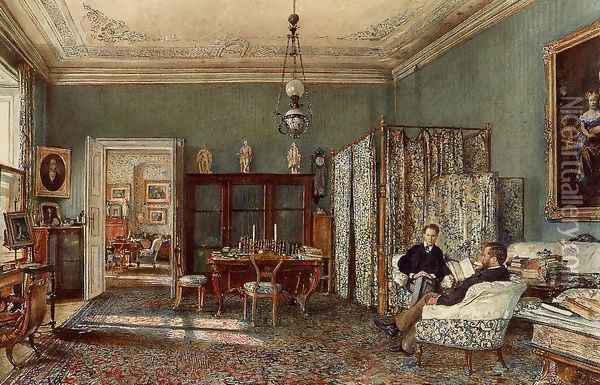The Morning Room of the Palais Lanckoronski, Vienna Oil Painting - Rudolf Ritter von Alt