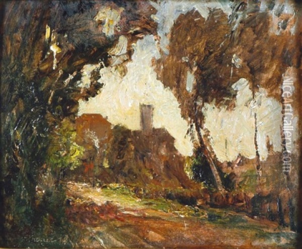 Village Dans Les Bois Oil Painting - Auguste Francois Ravier