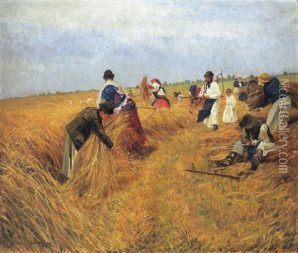 Harvest Oil Painting - Istvan Bosznay