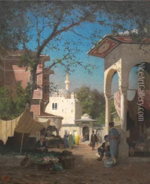 Une Rue A Constantinople Oil Painting - Fabius Germain Brest