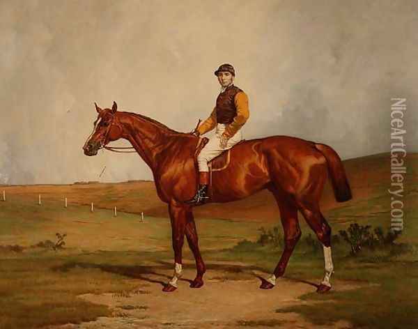 Portrait of a Racehorse, 1884 Oil Painting - William A. Sextie