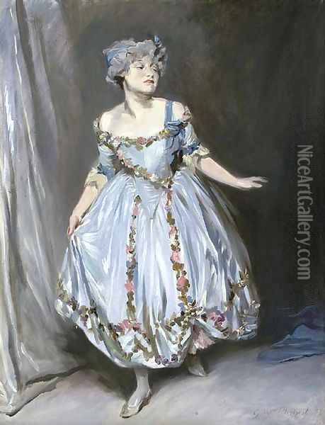 Portrait sketch of Mrs. Emile Mond dressed for the Chelsea Arts Club Ball Oil Painting - Glyn Warren Philpot