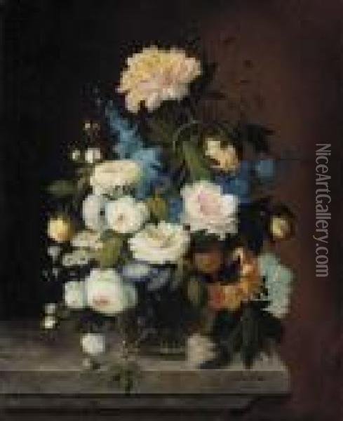 Bouquet Of Flowers Oil Painting - Severin Roesen