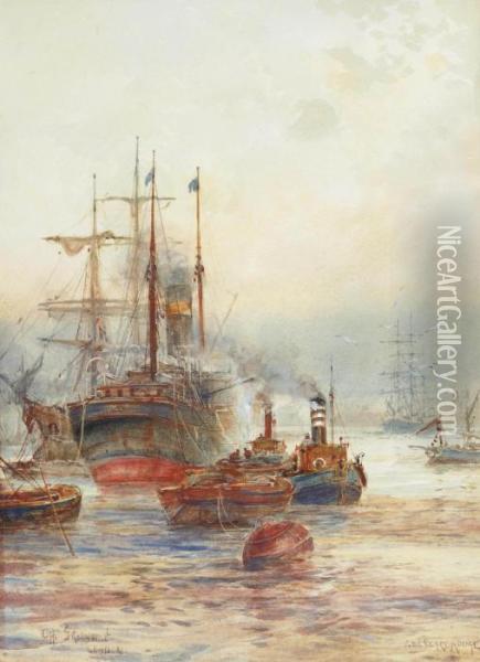 Off Greenwich, London Oil Painting - William Harrison Scarborough