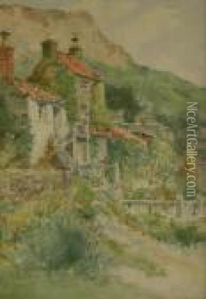 Lansdowne Cottage Runswick Bay Oil Painting - John William Gilroy