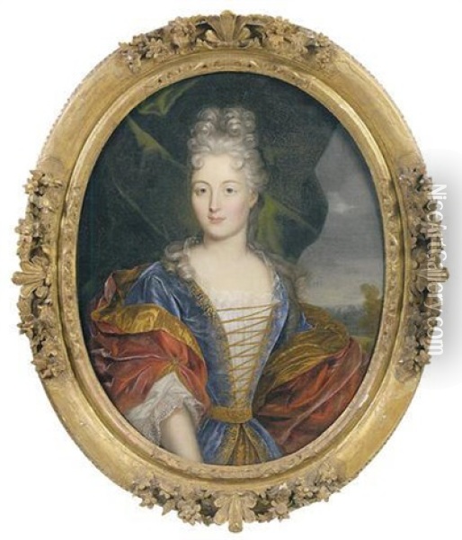 Portrait De Femme En Buste Oil Painting - Nicolas de Largilliere