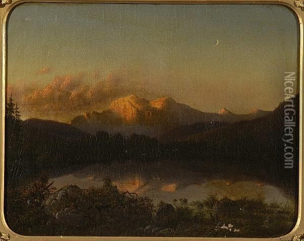 Tyrolean Landscape, And Another Similar Oil Painting - Joseph Hartogensis