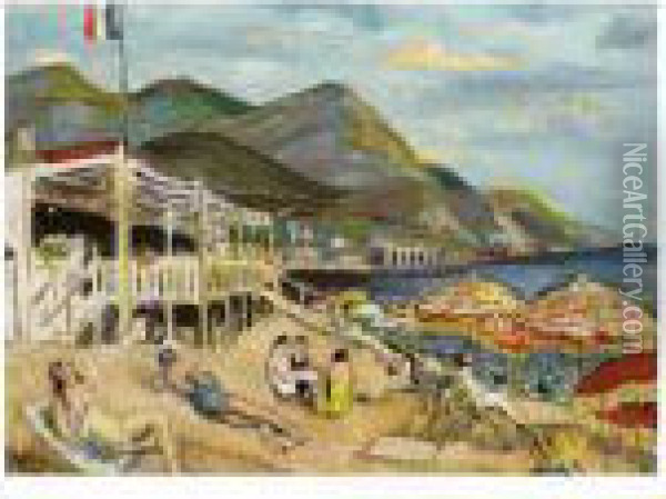Beach Scene Oil Painting - Charles Walch