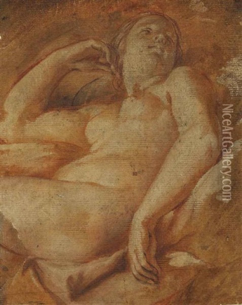 A Reclining Female Nude Oil Painting - Carlo Cignani