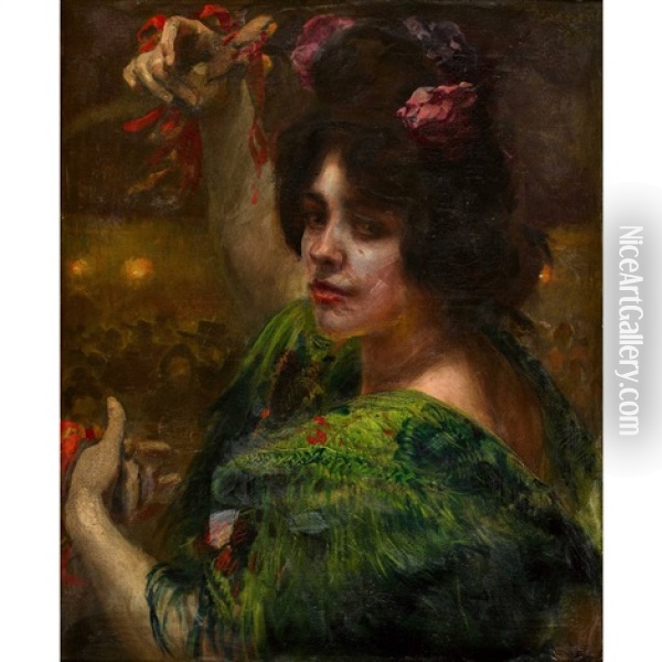 Flamenco Dancer Oil Painting - Albert Besnard