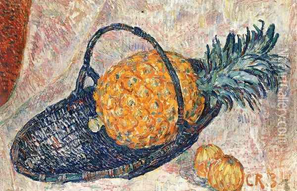 Still Life with Pineapple Oil Painting - Christian Rohlfs