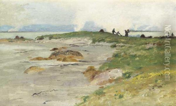 The Kelp Burners Oil Painting - William H. Bartlett