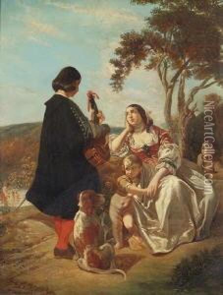 L'ete (der Sommer): Oil Painting - Camille-Joseph-Etienne Roqueplan
