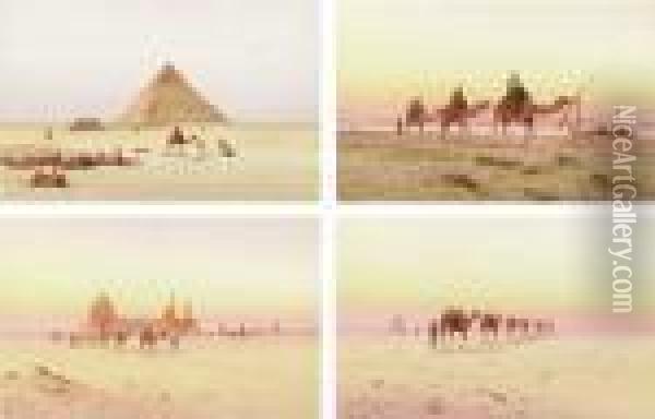 Desert Scenes, Cairo Oil Painting - Spyridon Scarvelli