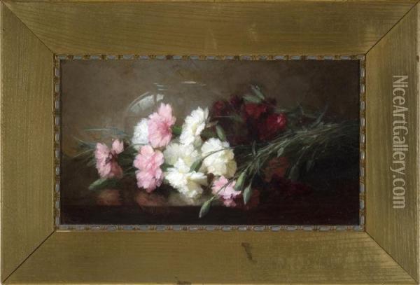 Carnations Oil Painting - Anna Elizabeth Hardy