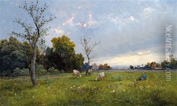 Im Sommer Oil Painting - Adolf Kaufmann