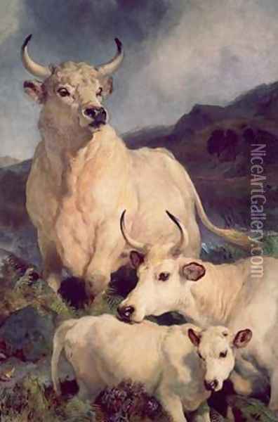 Wild cattle at Chillingham Oil Painting - Sir Edwin Henry Landseer