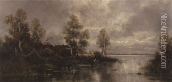 Partie An Der Loire Oil Painting - Adolf Kaufmann