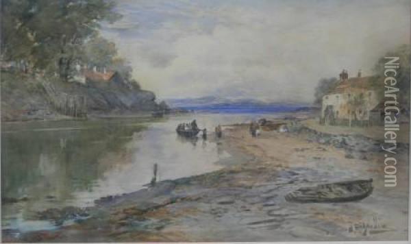Cramond Ferry Oil Painting - Thomas Swift Hutton