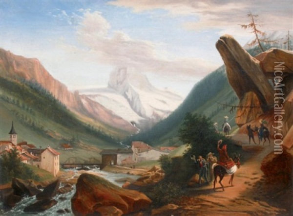 En Chemin Pour Les Glaciers Oil Painting - Jules Coignet