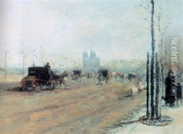 Le Quai D'orsay Oil Painting - Luigi Loir