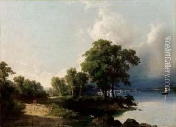 Lago D'azeglio(lago Viverone) Oil Painting - Giuseppe Camino
