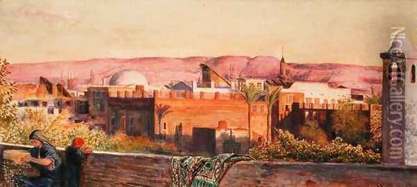 Double cornice on the faade of the church of the sepulchre, Jerusalem by  William Holman Hunt Reproduction For Sale