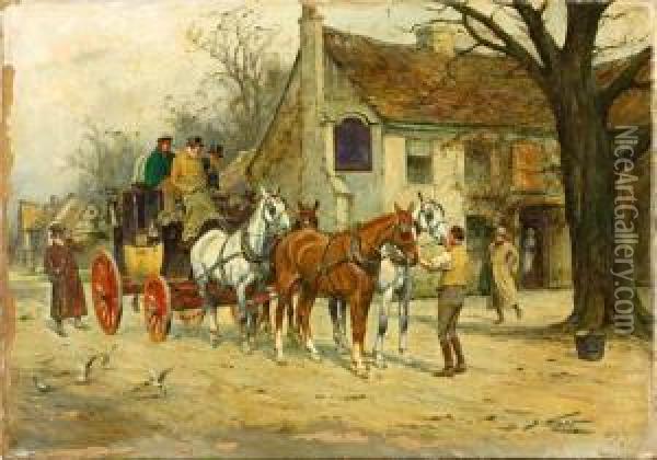 Carriage Scene Oil Painting - George Wright