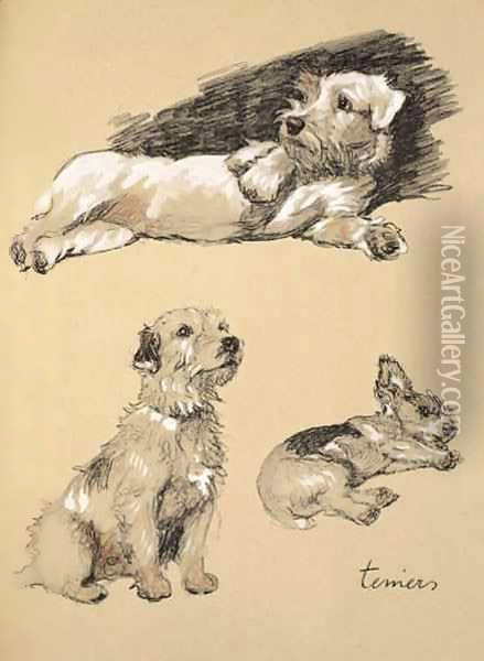Terriers Oil Painting - Cecil Charles Aldin