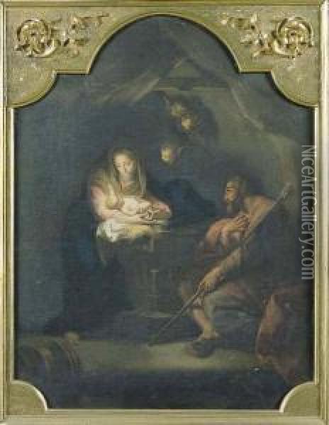 La Nativita Di Cristo Oil Painting - Giuseppe Mazzolini