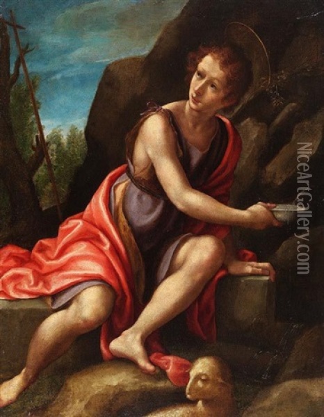 San Giovanni. Early 17th Century Oil Painting - Cristofano Allori