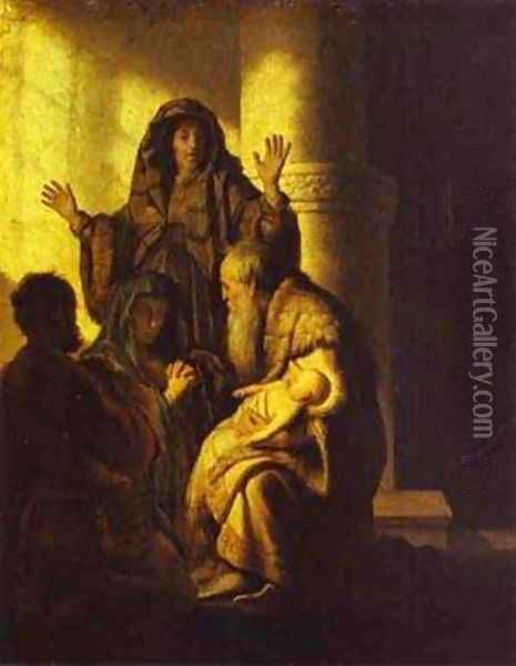 The Presentation Of Jesus In The Temple 1627 28 Oil Painting - Harmenszoon van Rijn Rembrandt