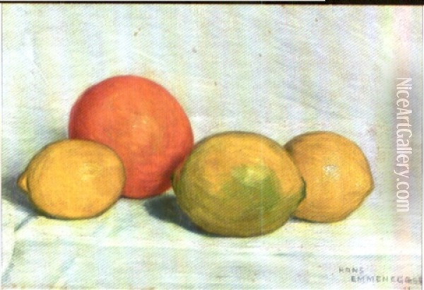 Zitronen And Orange Oil Painting - Hans Emmenegger