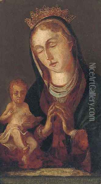 The Virgin and Child Oil Painting - Spanish Colonial School