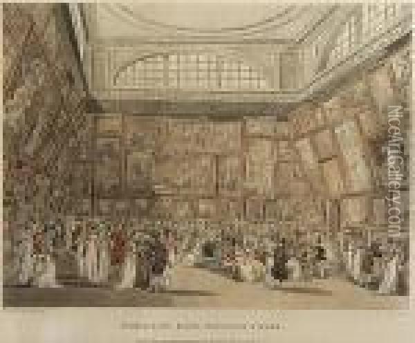 Exhibition Room, Somerset House Oil Painting - Thomas Rowlandson