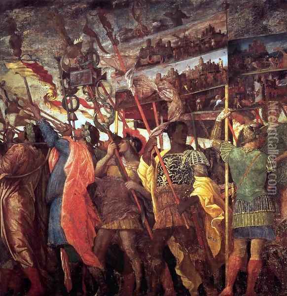 The Triumphs of Caesar Trumpeters and Standard-Bearer Oil Painting - Andrea Mantegna