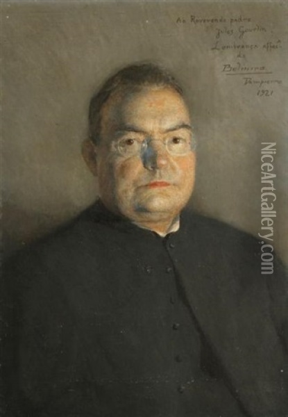 Portrait Du Reverend Pere Jules Gourlin Oil Painting - Belmiro Barbosa De Almeida