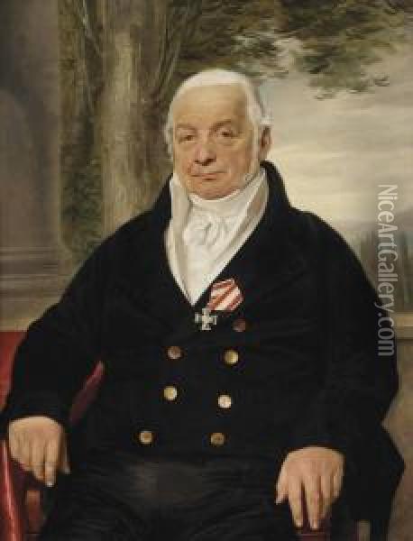 Portrait Of A Gentleman Oil Painting - Jean-Baptiste Mauzaisse