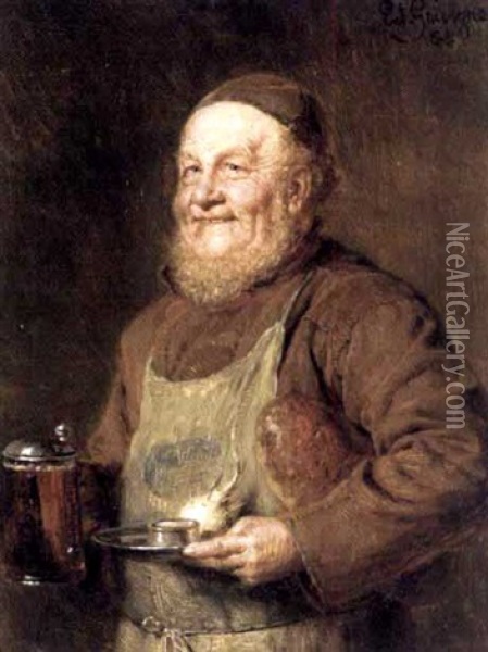 The Innkeeper Oil Painting - Eduard von Gruetzner