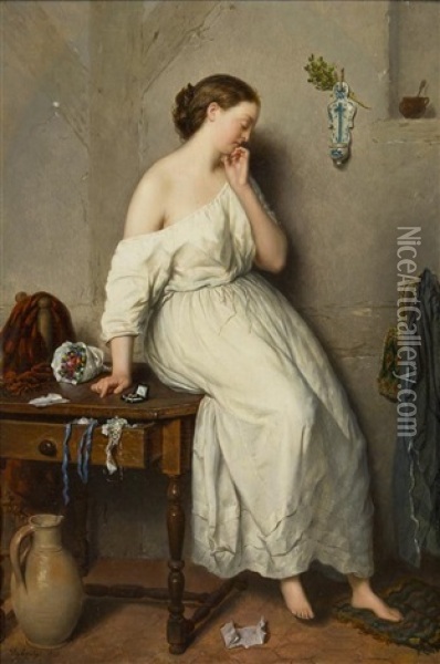 Forlorn Lover Oil Painting - Adolphe Henri Dubasty
