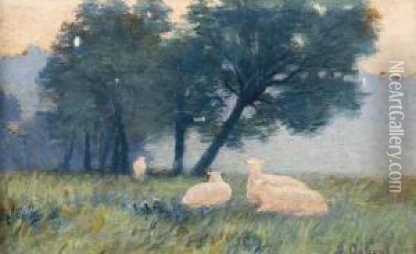 Moutons, Vichy Oil Painting - Alphonse Osbert
