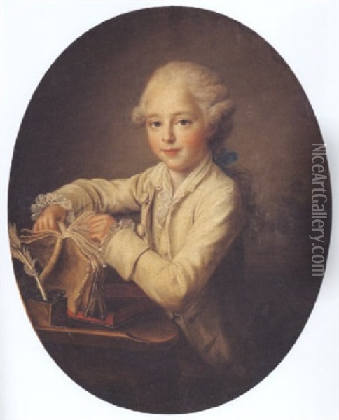 Portrait Du Marquis De Briges Enfant Oil Painting - Francois Hubert Drouais