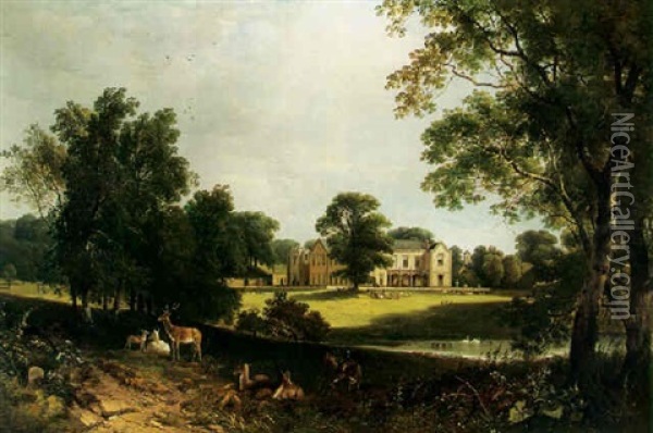 View Of Norton Hall And The Park Oil Painting - Henry John Boddington