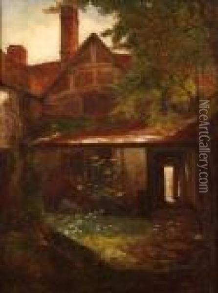 Cottage Scene Oil Painting - William Harris Weatherhead