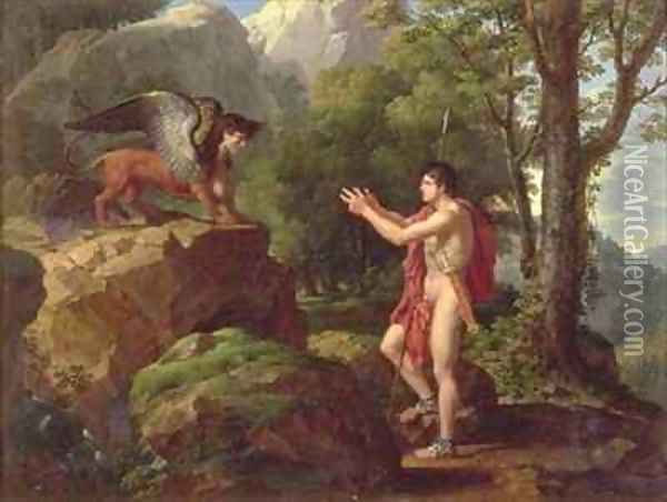Oedipus and the Sphinx Oil Painting - Francois-Xavier Fabre